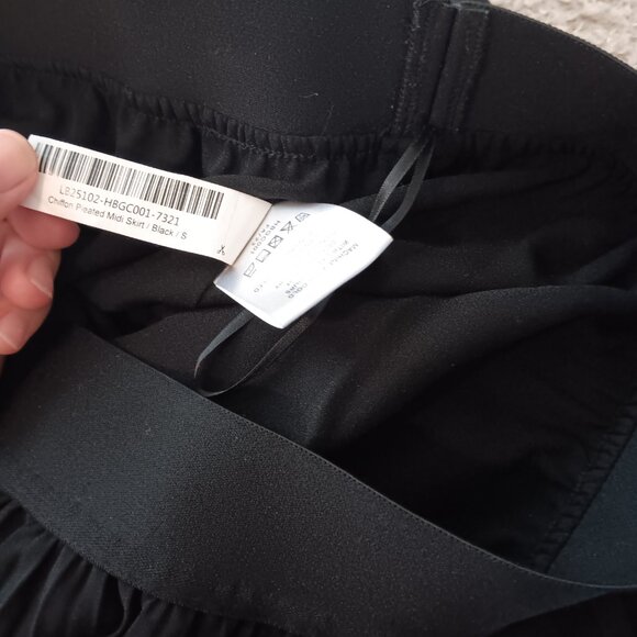 Womans Quince Chiffon Pleated Midi Skirt / Black / Size S - Picture 3 of 8